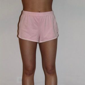 Hollister Baby Pink Velvet Shorts